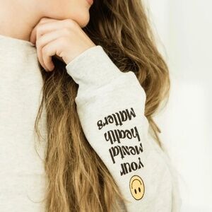 Your Mental Health Matters X-Large Smiley Crewneck Sweatshirt NEW SIZE XL
